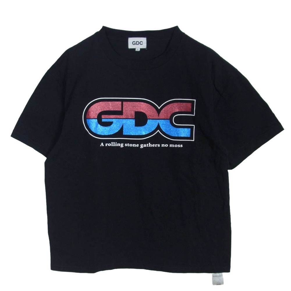GDC ジーディーシー GD0180 trico Tee トリコ ラメ加工 ロゴプリント 半袖 Tシャツ ブラック系 S