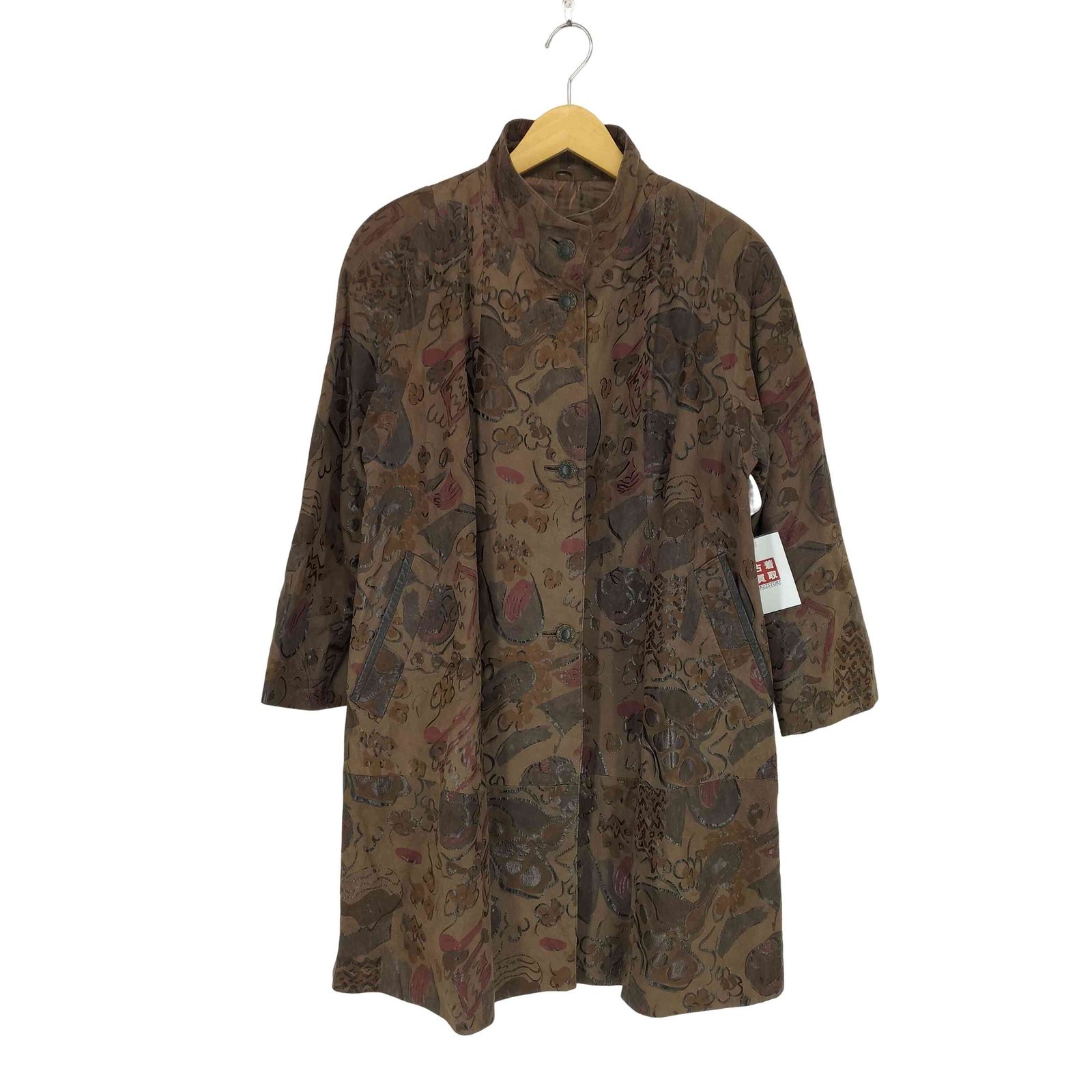 ユーズドフルギ USED古着 総柄レザーコート レディース FREE - メルカリ