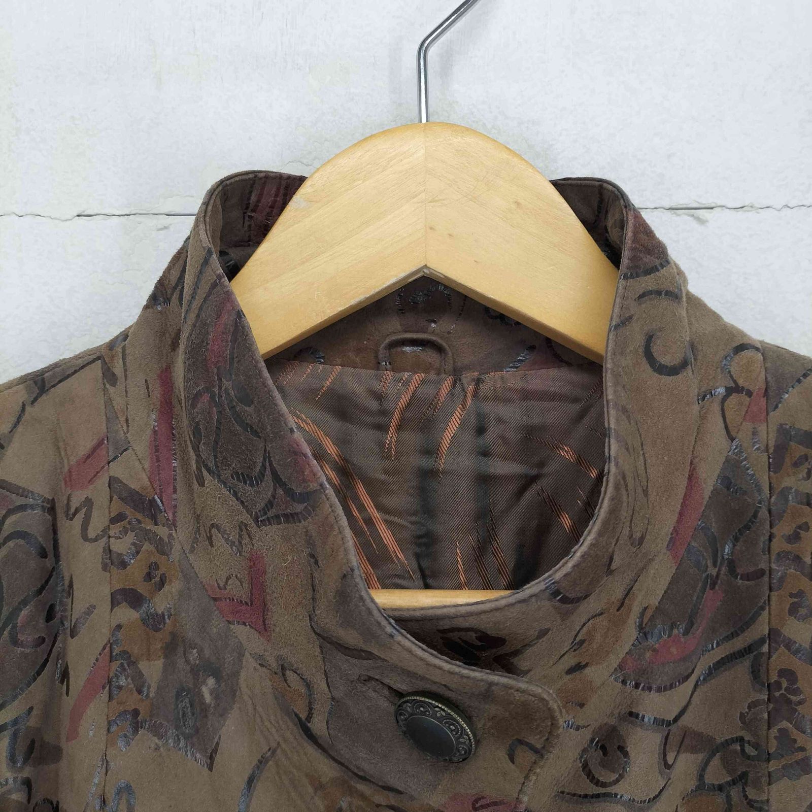 ユーズドフルギ USED古着 総柄レザーコート レディース FREE - メルカリ