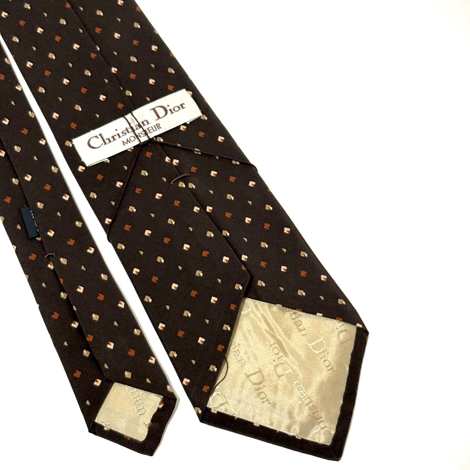 未使用・タグ付き✨ クリスチャンディオール ネクタイ 茶色 ブラウン