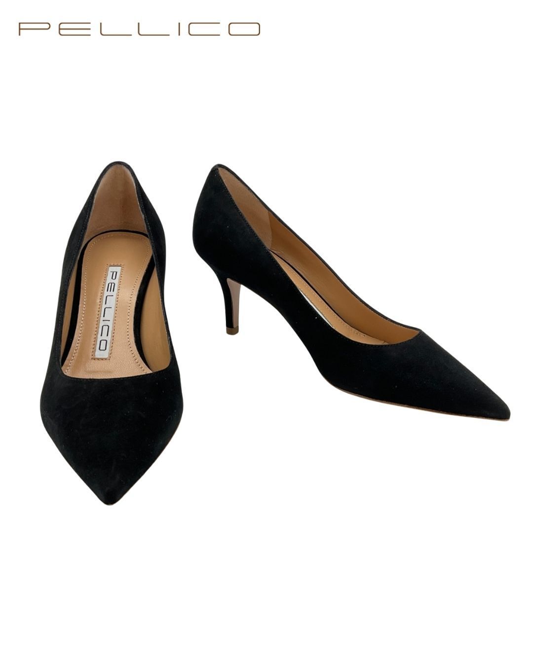未使用 PELLICO ペリーコ スエードポインテッドトゥパンプス 34 NERO