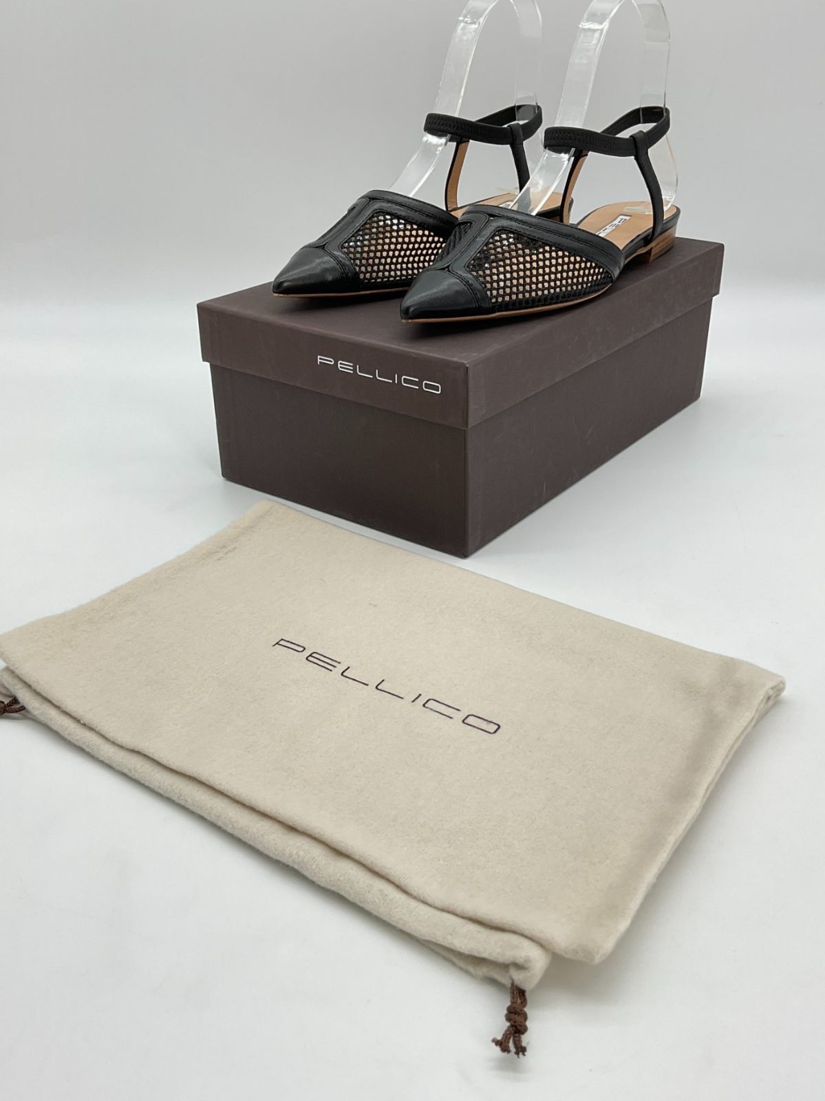 未使用 PELLICO ペリーコ メッシュポインテッドトゥサンダル ミュール