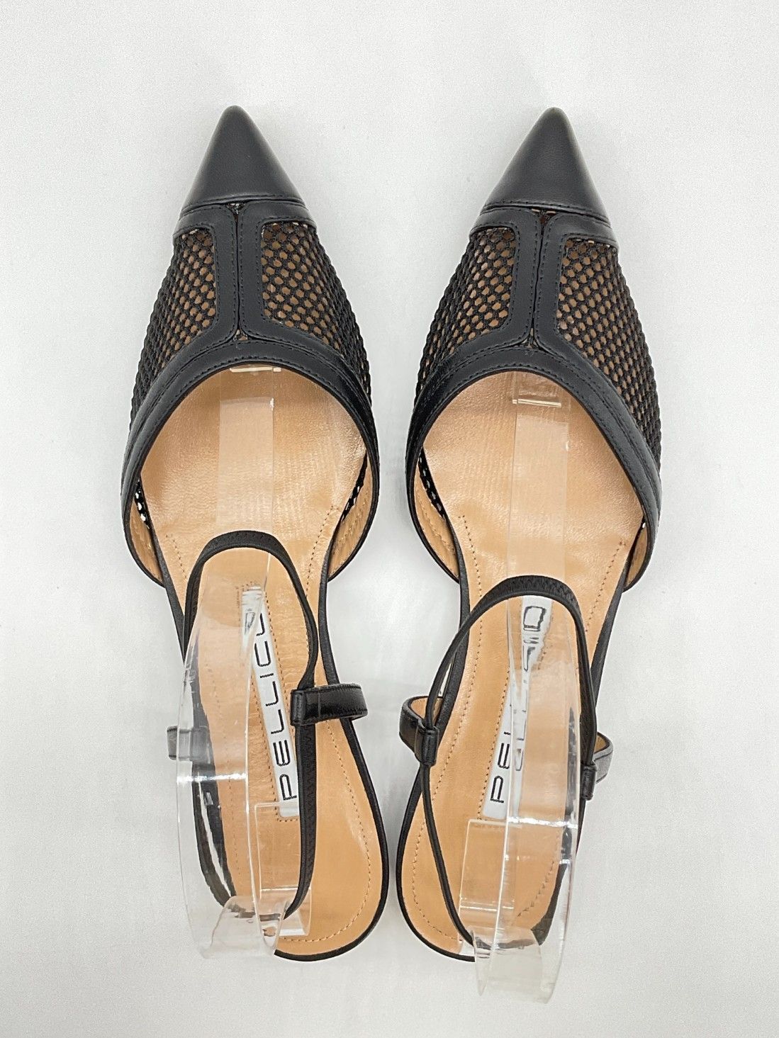 ち*す様 PELLICO/ペリーコ メッシュ サンダル ミュール◆38.5◆中古 未使用 PELLICO ペリーコ メッシュポインテッドトゥサンダル ミュール