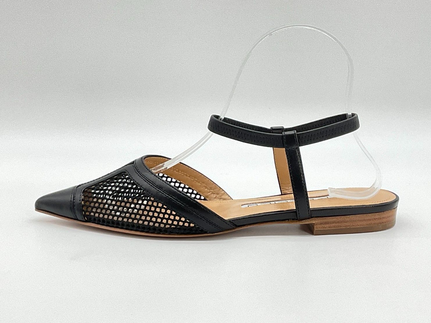 美品　pellico ペリーコ　ワイドスクエアミュール　サンダル　黒　38 未使用 PELLICO ペリーコ メッシュポインテッドトゥサンダル ミュール