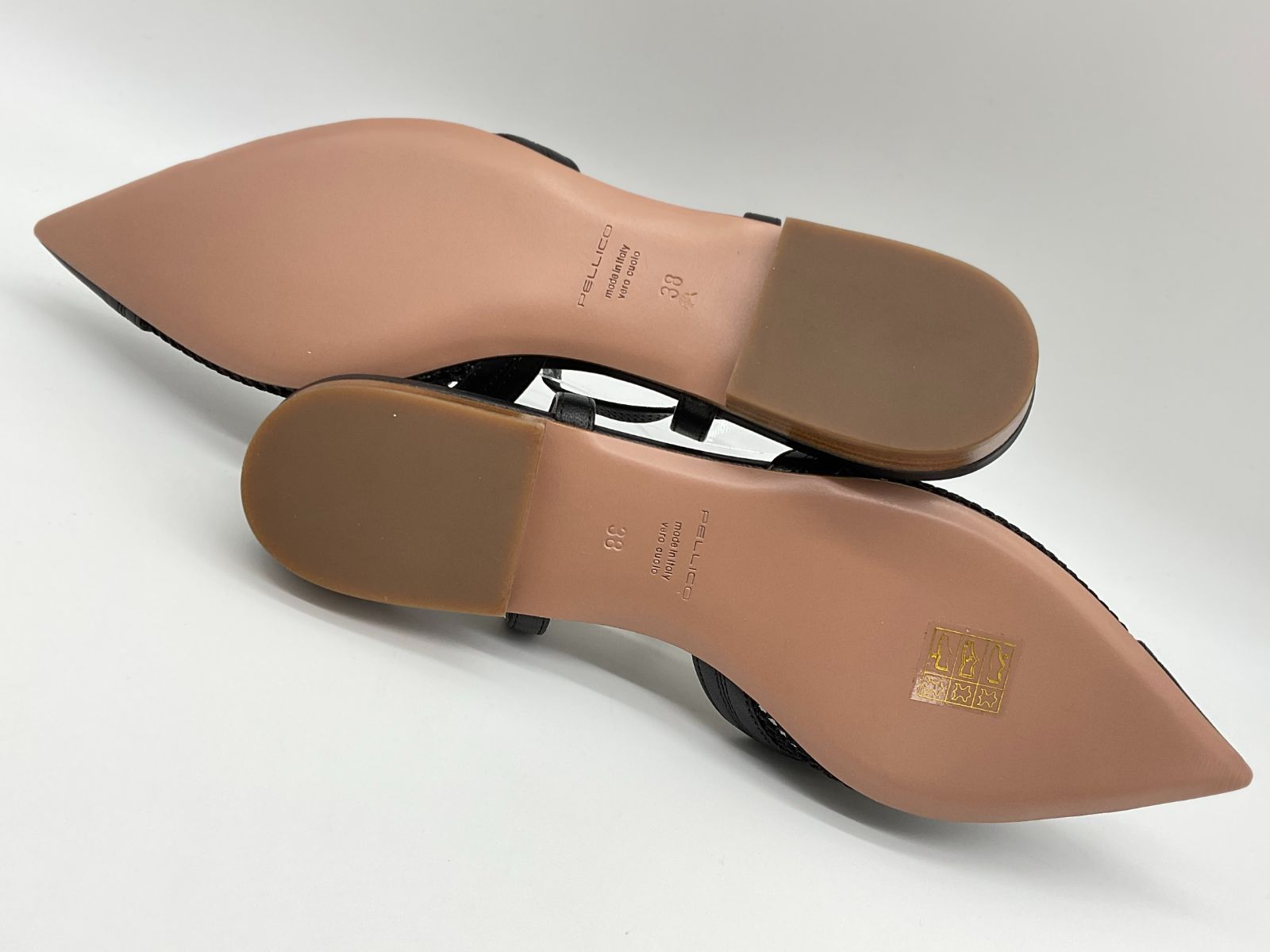 ち*す様 PELLICO/ペリーコ メッシュ サンダル ミュール◆38.5◆中古 未使用 PELLICO ペリーコ メッシュポインテッドトゥサンダル ミュール