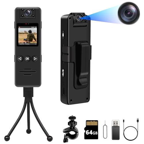 送料無料】小型ボディカメラ ハンディカメラ 64GBSDカード付属 1.3