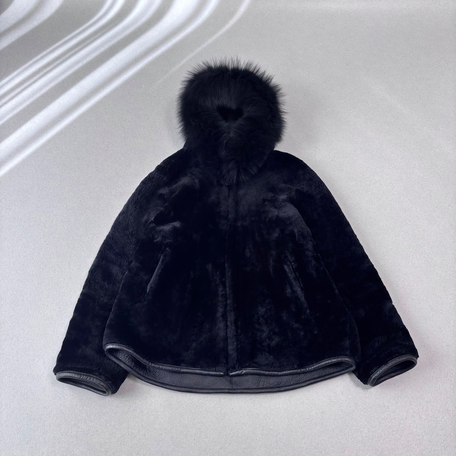 美品 Tiedeur 元町ゼラール ムートン フォックスファー リバーシブル