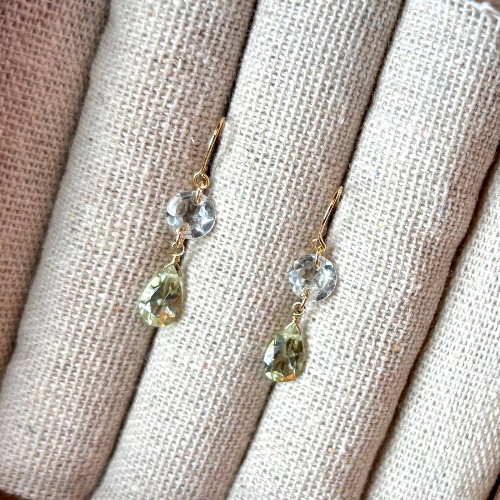 AKARI / トパーズ・ベリル ジェムカット ピアス 14kgf - メルカリ