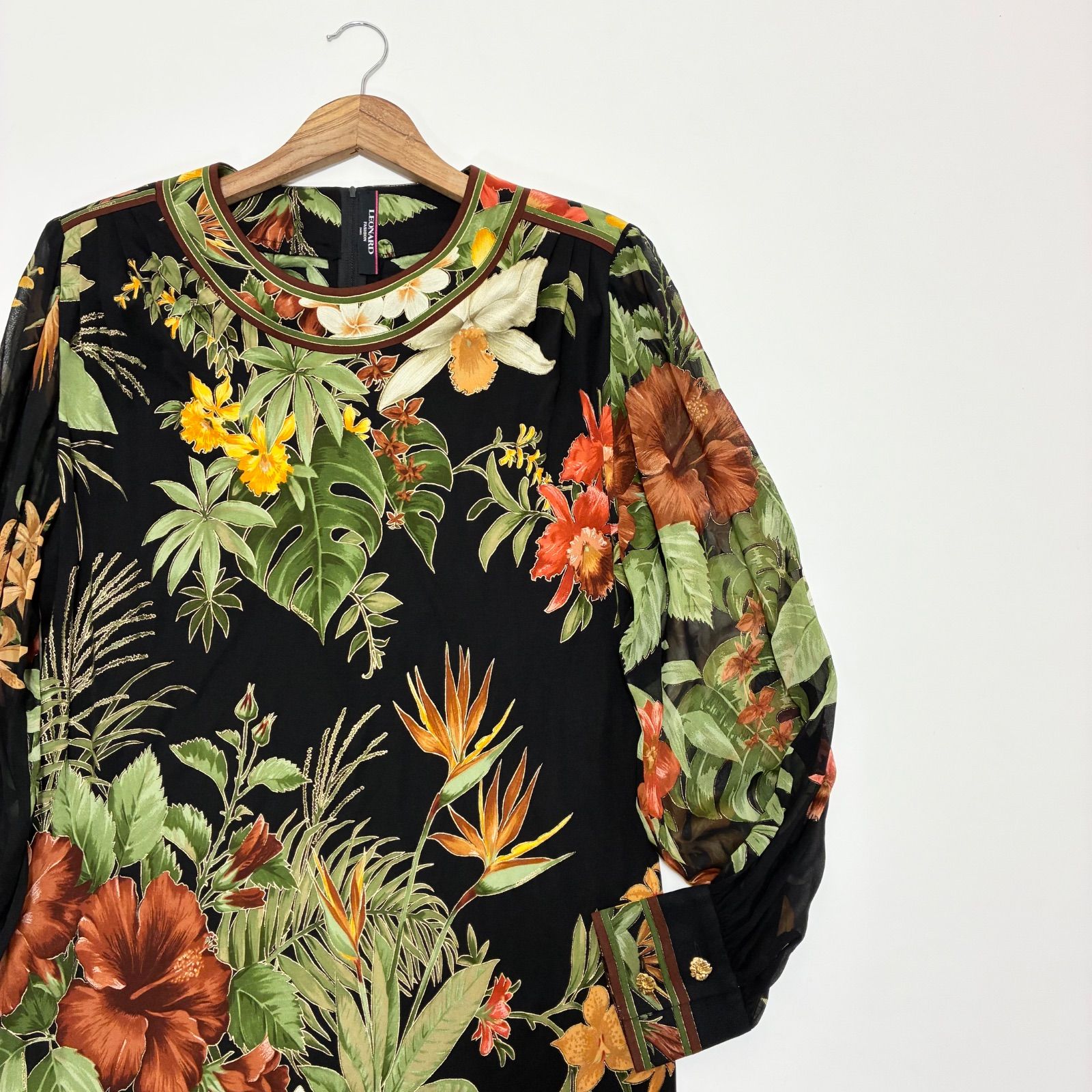 LEONALD レオナール☆ヴィンテージ シルクジャージロングワンピース LEONALD レオナール☆ヴィンテージ シルクジャージロングワンピース