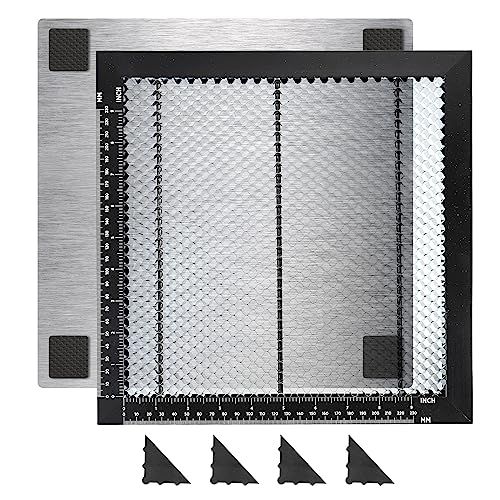 PATIKIL ハニカムレーザベッド 鋼ハニカムテーブル 彫刻機 ハニカム 切断台 彫刻 アルミニウム板付き 300 x 22 mm 彡
