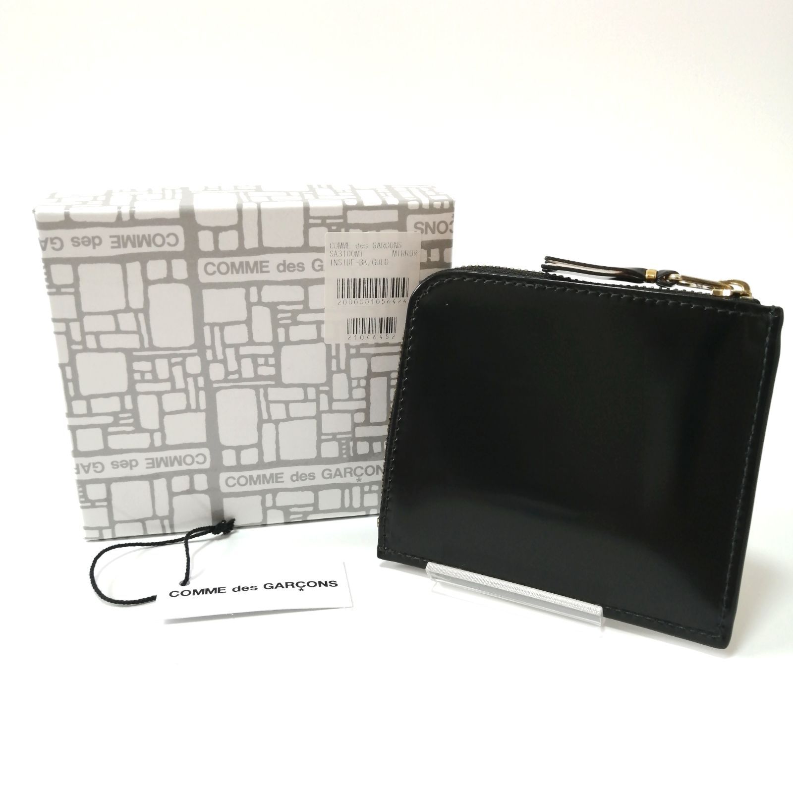 コム デ ギャルソン 折り財布 ミニ財布 ミラー コインケース レディース レザー ブラック 264