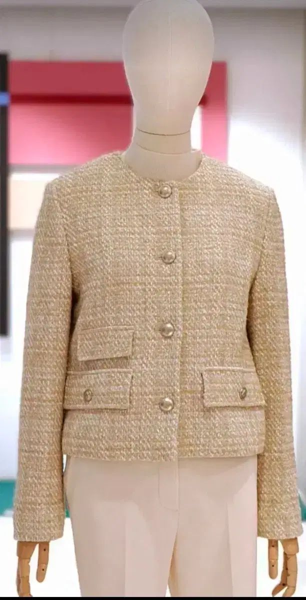 LIST リスト パール グリッター ゴールドボタン ツイード クロップドジャケット