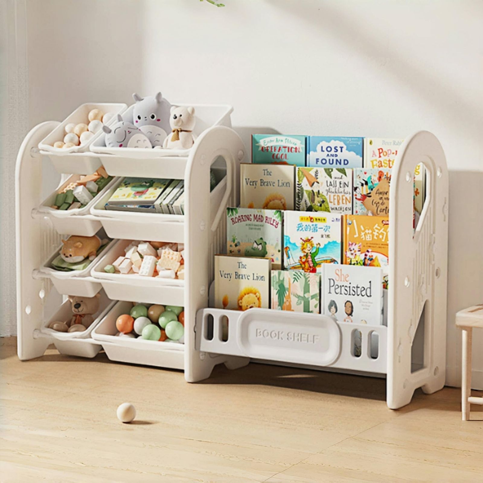 新品 OSJ おもちゃ棚 絵本棚 3段 4段 ラックセット 大容量 組み合わせ
