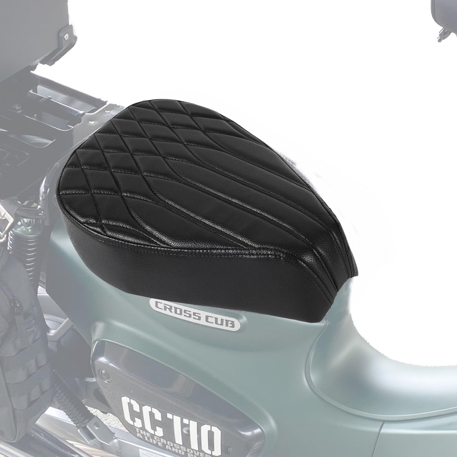 あとちょっとが届く CC 110 クロスカブ スーパーカブ フロントシート PUレザー ローダウン 足付き改善 JA 45 60 59 互換品 Kagura motors ネオダイヤ ブラック