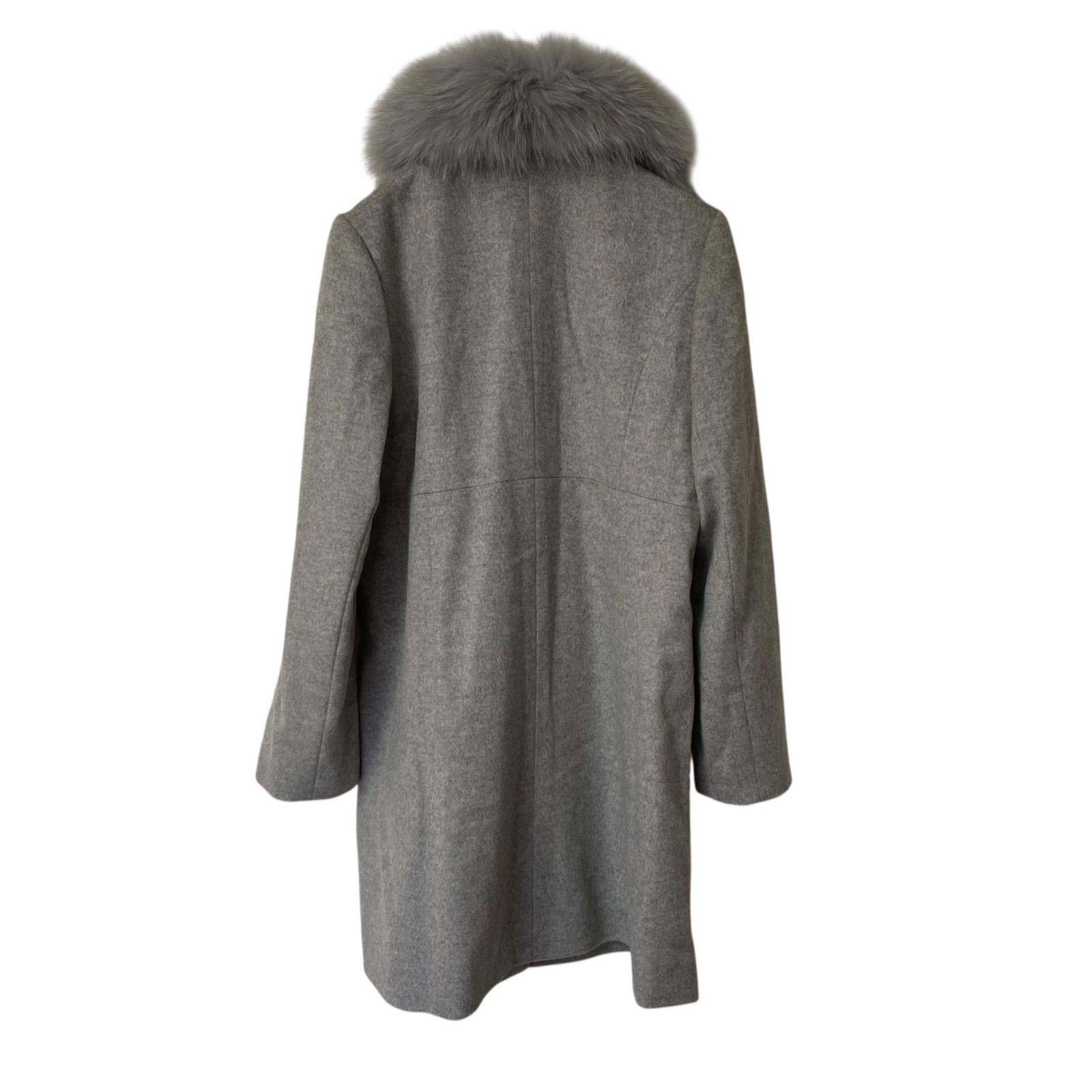 Z1721【美品】BALMAIN バルマン フォックスファー付ダッフルコート