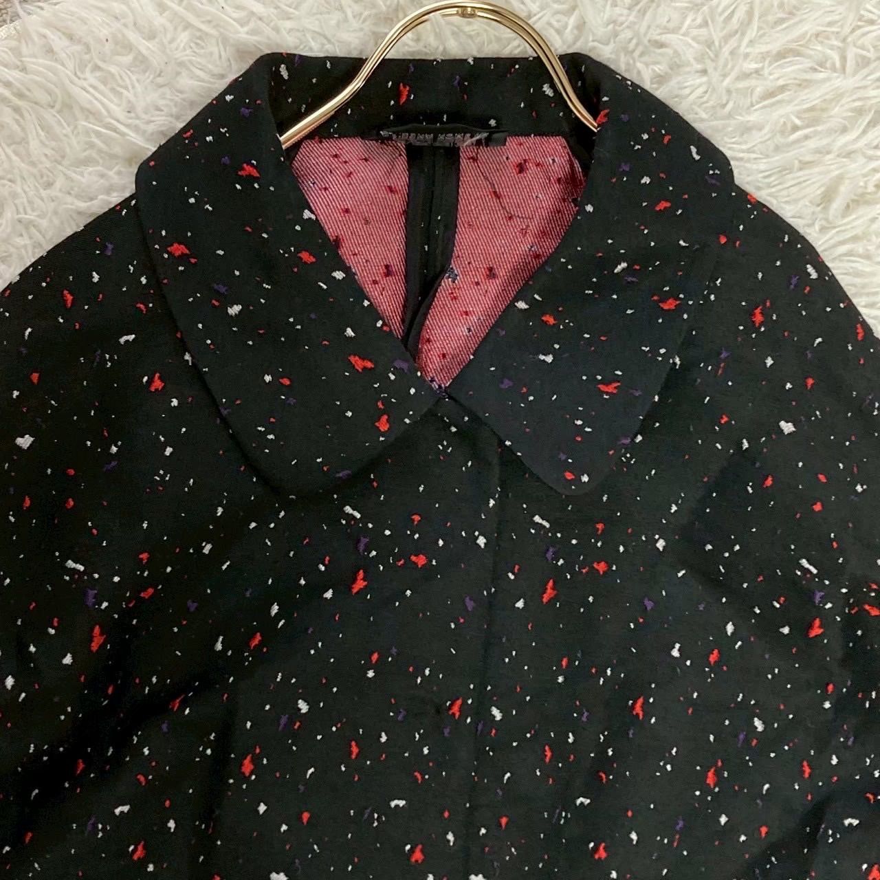 良品》4208 SHIZUKA KOMURO 総柄ロングコート ブラック 42 オシャレ