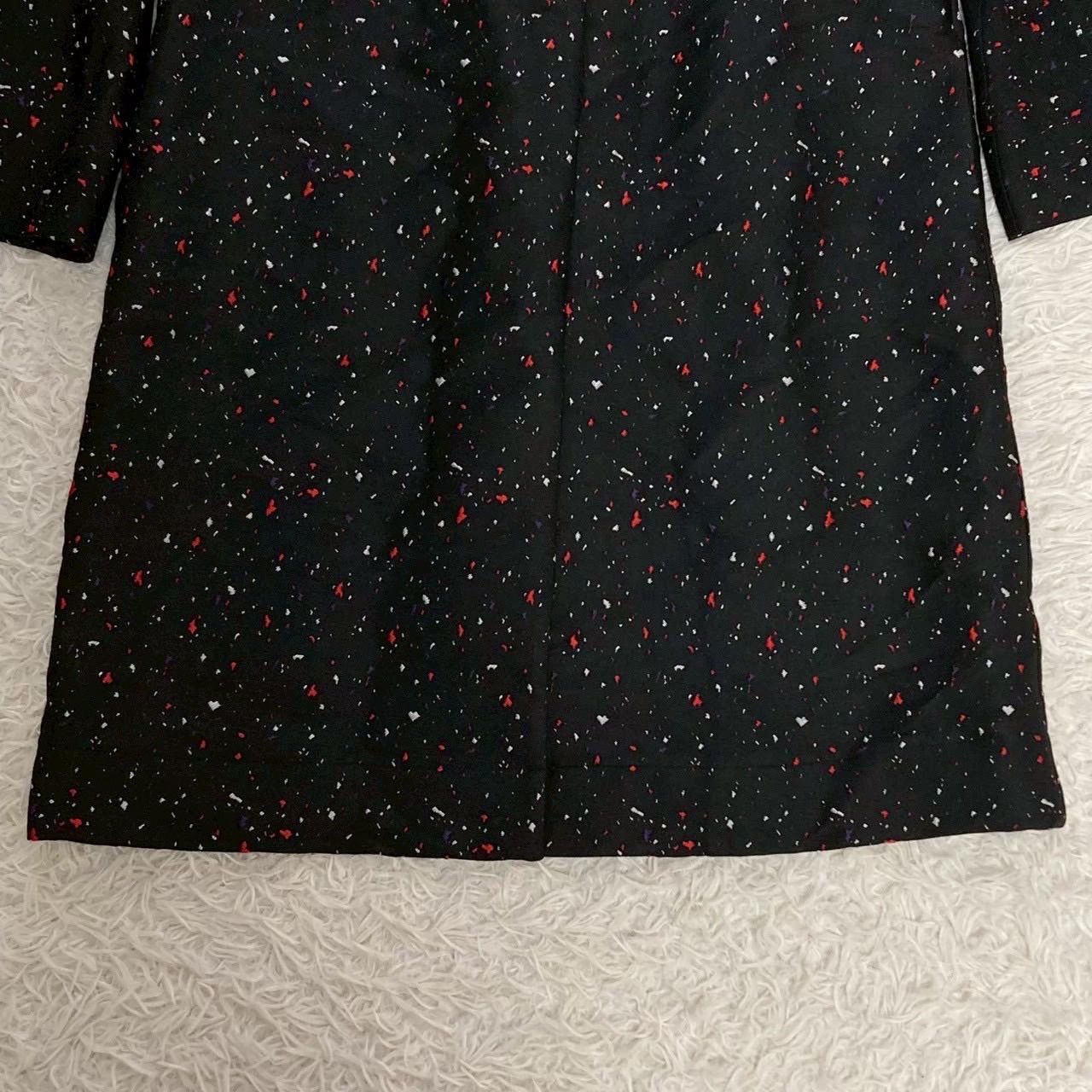 良品》4208 SHIZUKA KOMURO 総柄ロングコート ブラック 42 オシャレ