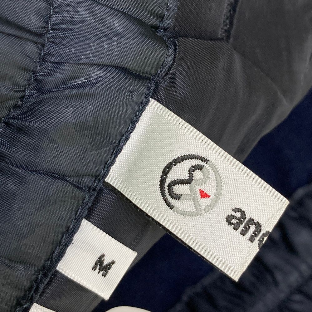 サイズ：M AND PER SE アンパスィ 中綿パンツ 総柄 ネイビー系