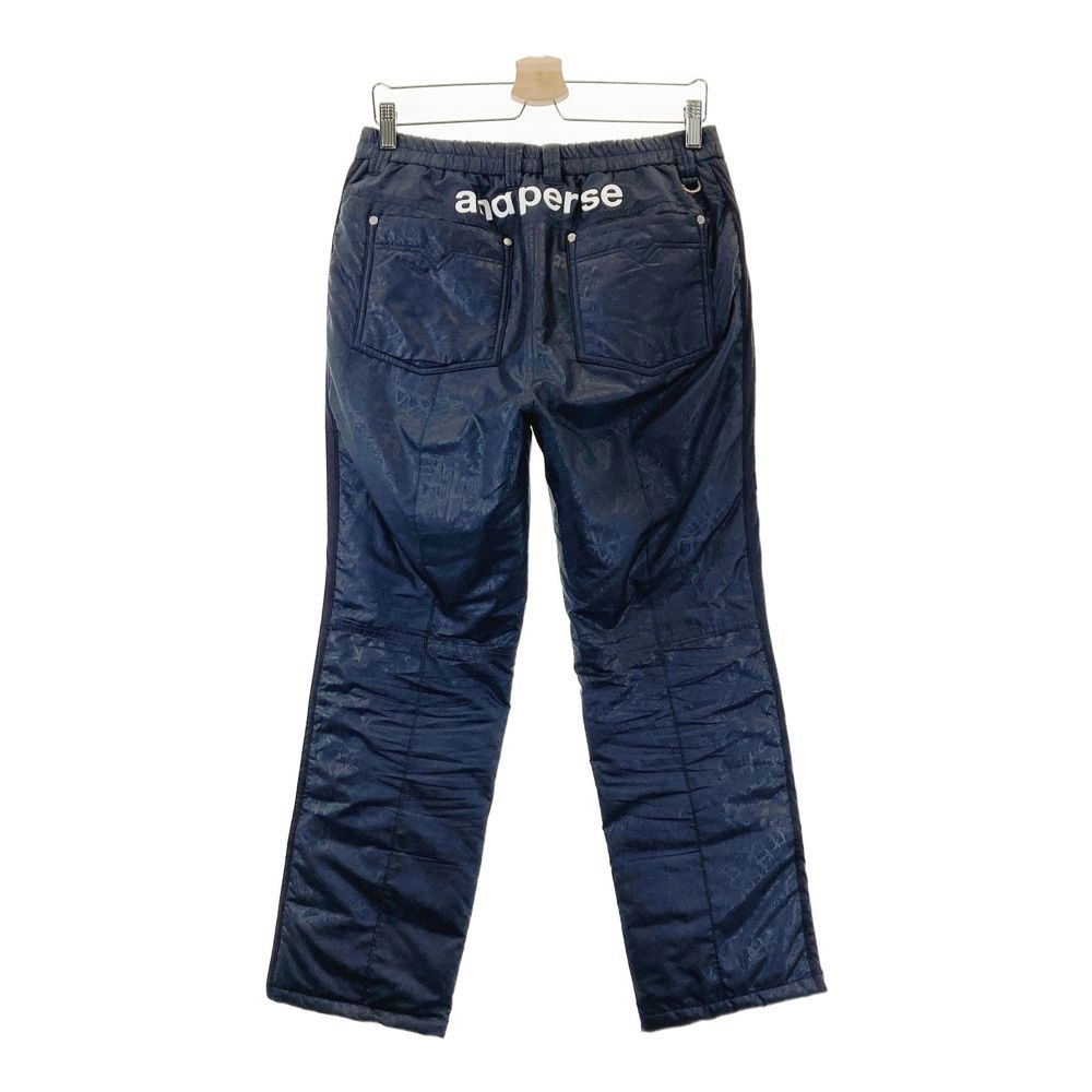 サイズ：M AND PER SE アンパスィ 中綿パンツ 総柄 ネイビー系