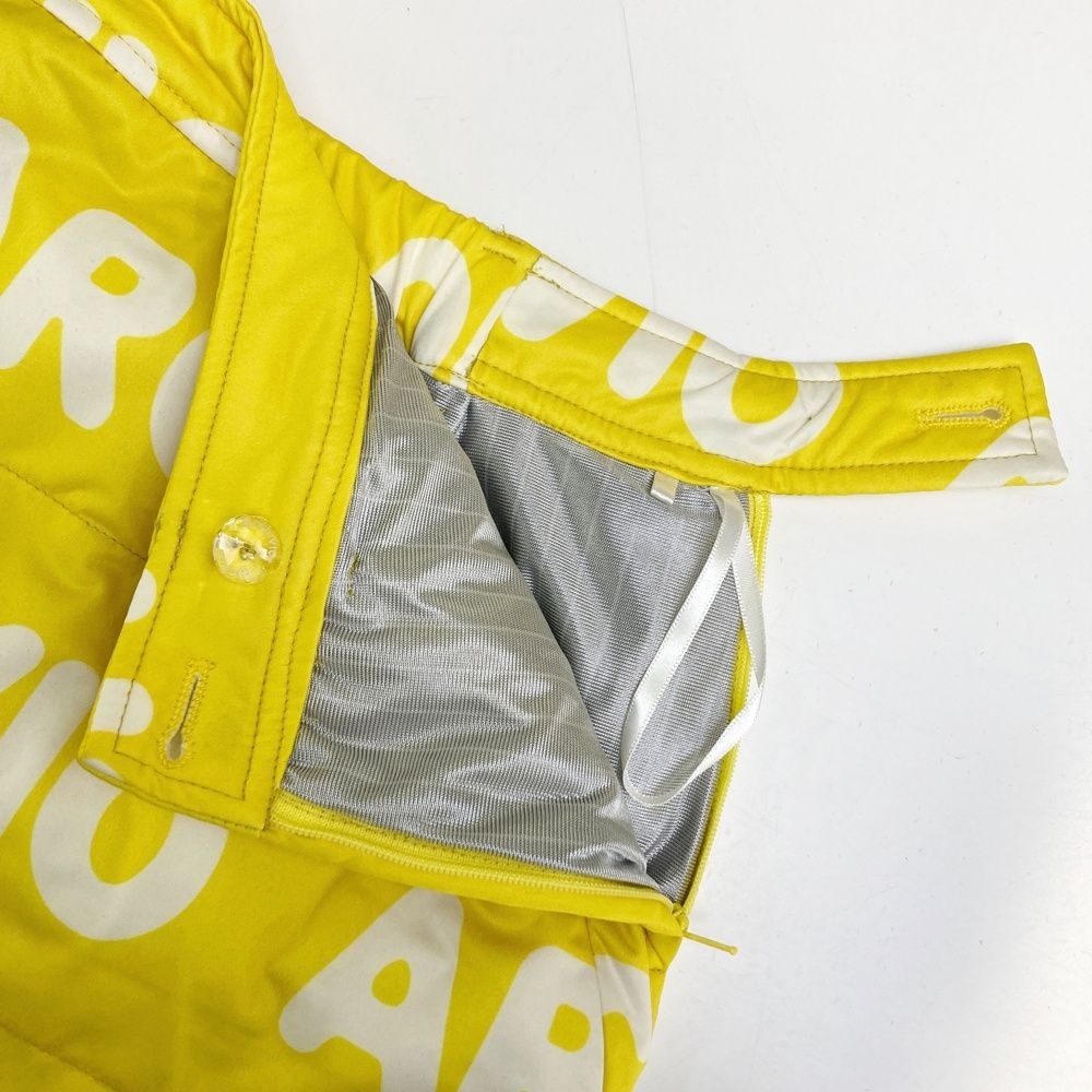 サイズ：38 ARCHIVIO アルチビオ 蓄熱中綿スカート ロゴ総柄 イエロー