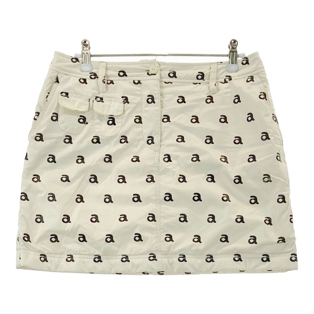 サイズ：38 ARCHIVIO アルチビオ 裏起毛 中綿スカート ロゴ総柄