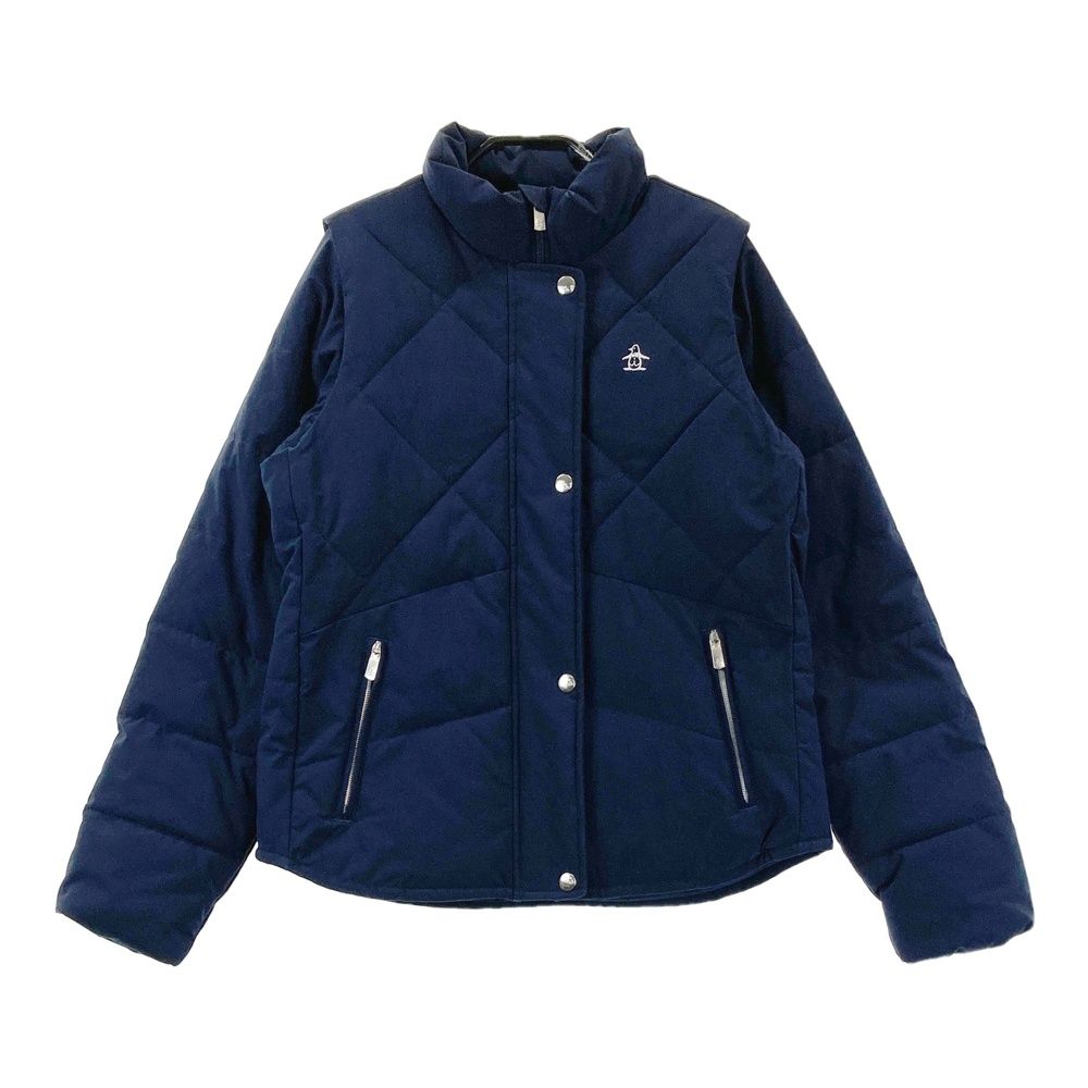 サイズ M MUNSING WEAR マンシングウェア 2025年モデル 2 WAY 長袖 中綿ジャケット ネイビー系 ゴルフウェア レディース ストスト