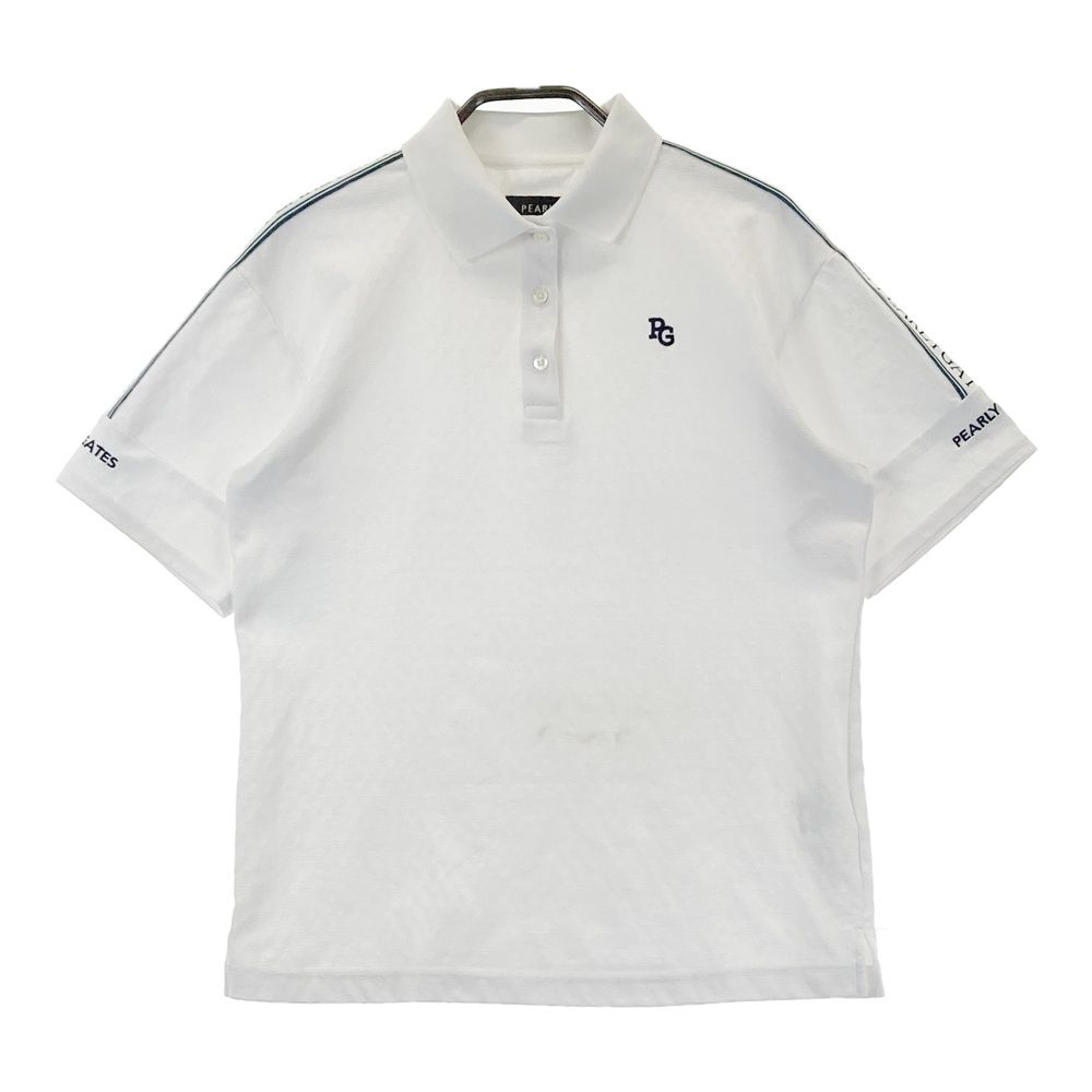 サイズ 0 PEARLY GATES パーリーゲイツ 2025年モデル 半袖ポロシャツ 総柄 ホワイト系 ゴルフウェア レディース ストスト