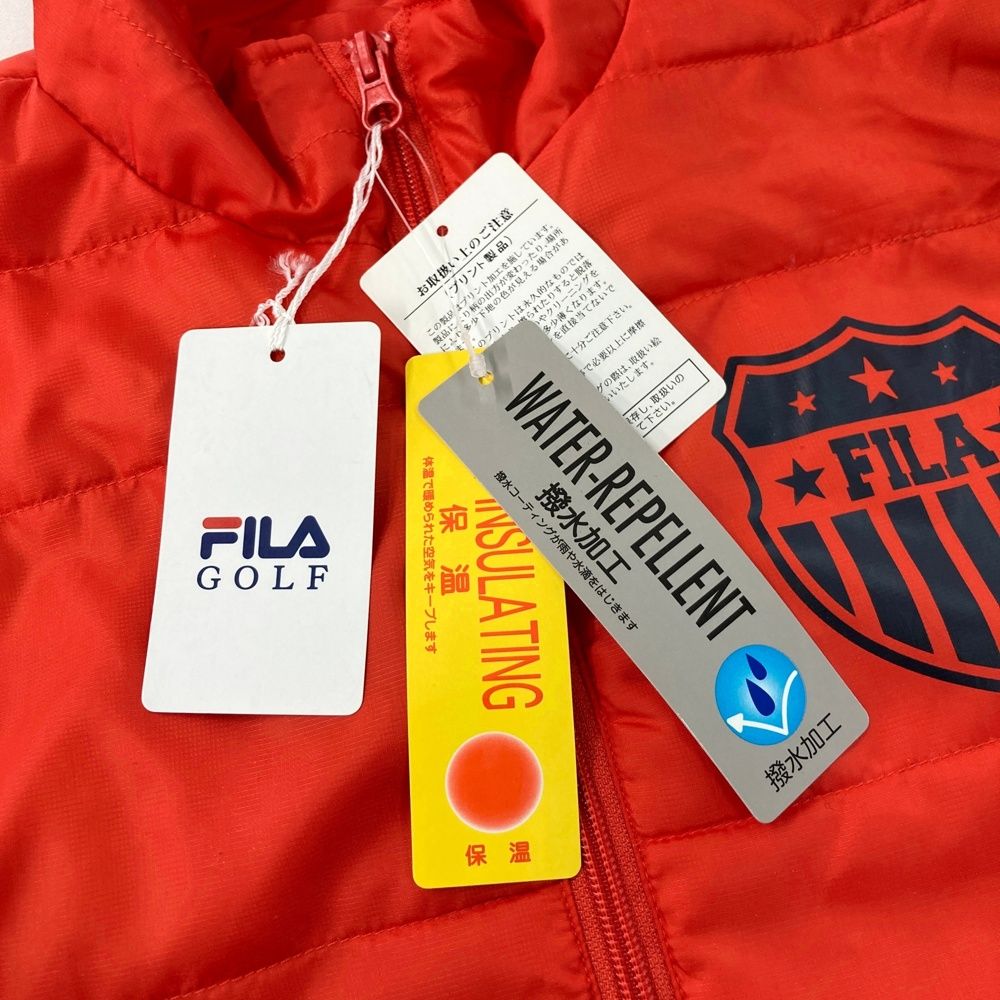 サイズ：M FILA GOLF フィラゴルフ 中綿ジャケット オレンジ系