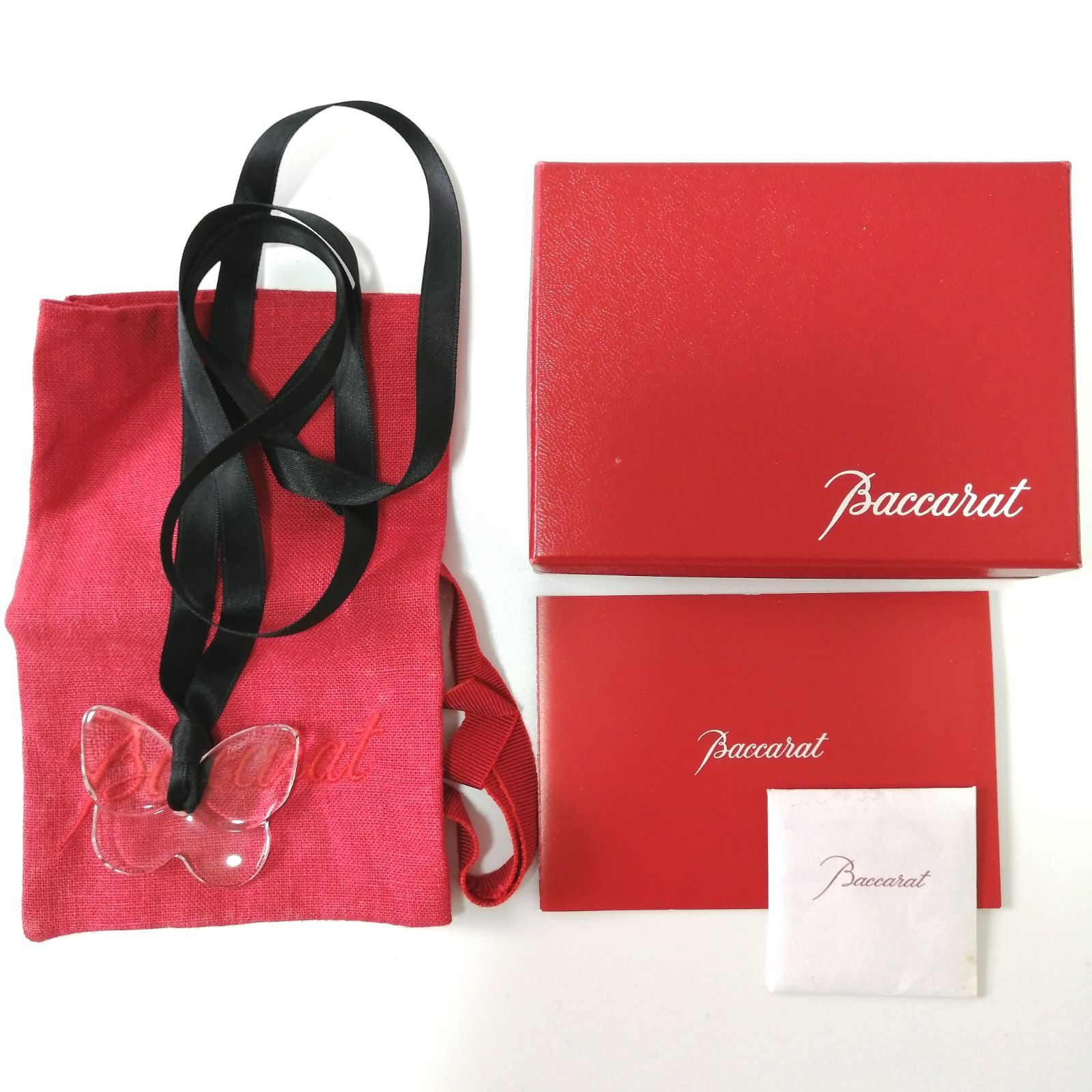 バカラ Baccarat ネックレス パピヨン チョウ バタフライ クリア 266