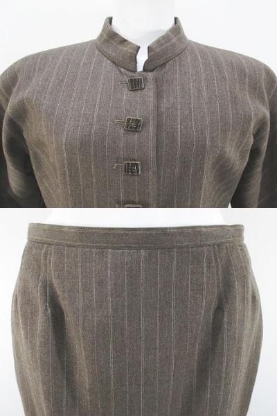 ハナエモリ HANAE MORI セットアップ ストライプ柄 ジャケット 膝丈