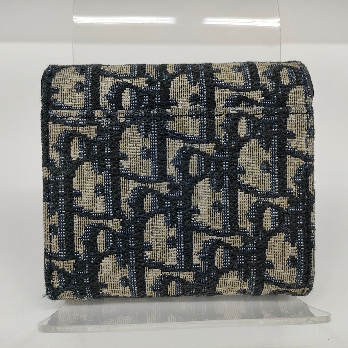  Christian Dior クリスチャンディオール ロータス ウォレット 三つ折り財布 レディース キャンバス ネイビー 折り財布 小物