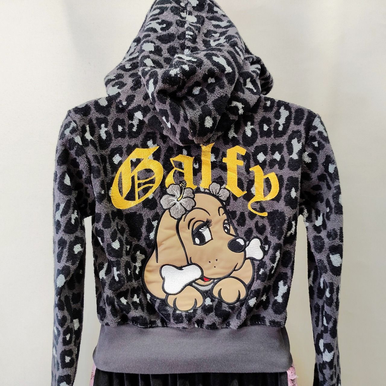 キャンディガルフィー CANDYGALFY ヒョウ柄パーカー 黒 Fサイズ メス犬