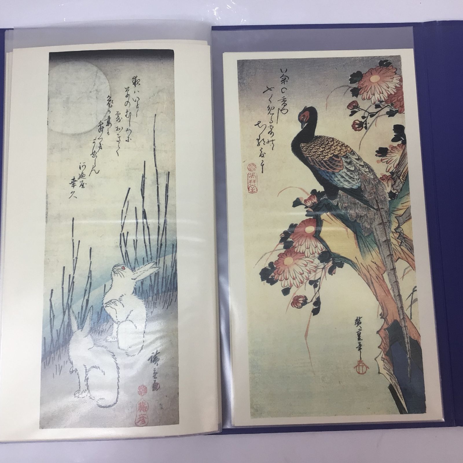 1034 広重 花鳥 短冊傑作集 浮世絵 美術 読売新聞 額絵シリーズ 歌川