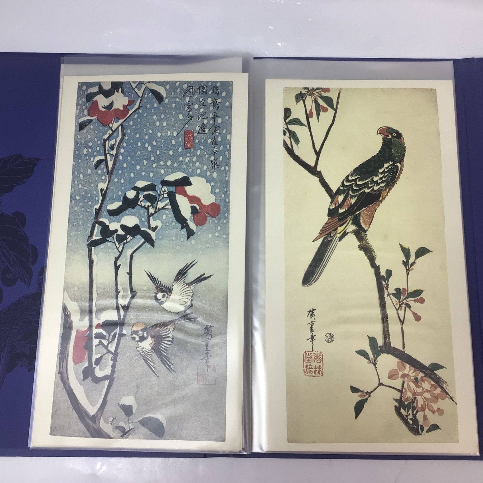 1034 広重 花鳥 短冊傑作集 浮世絵 美術 読売新聞 額絵シリーズ 歌川