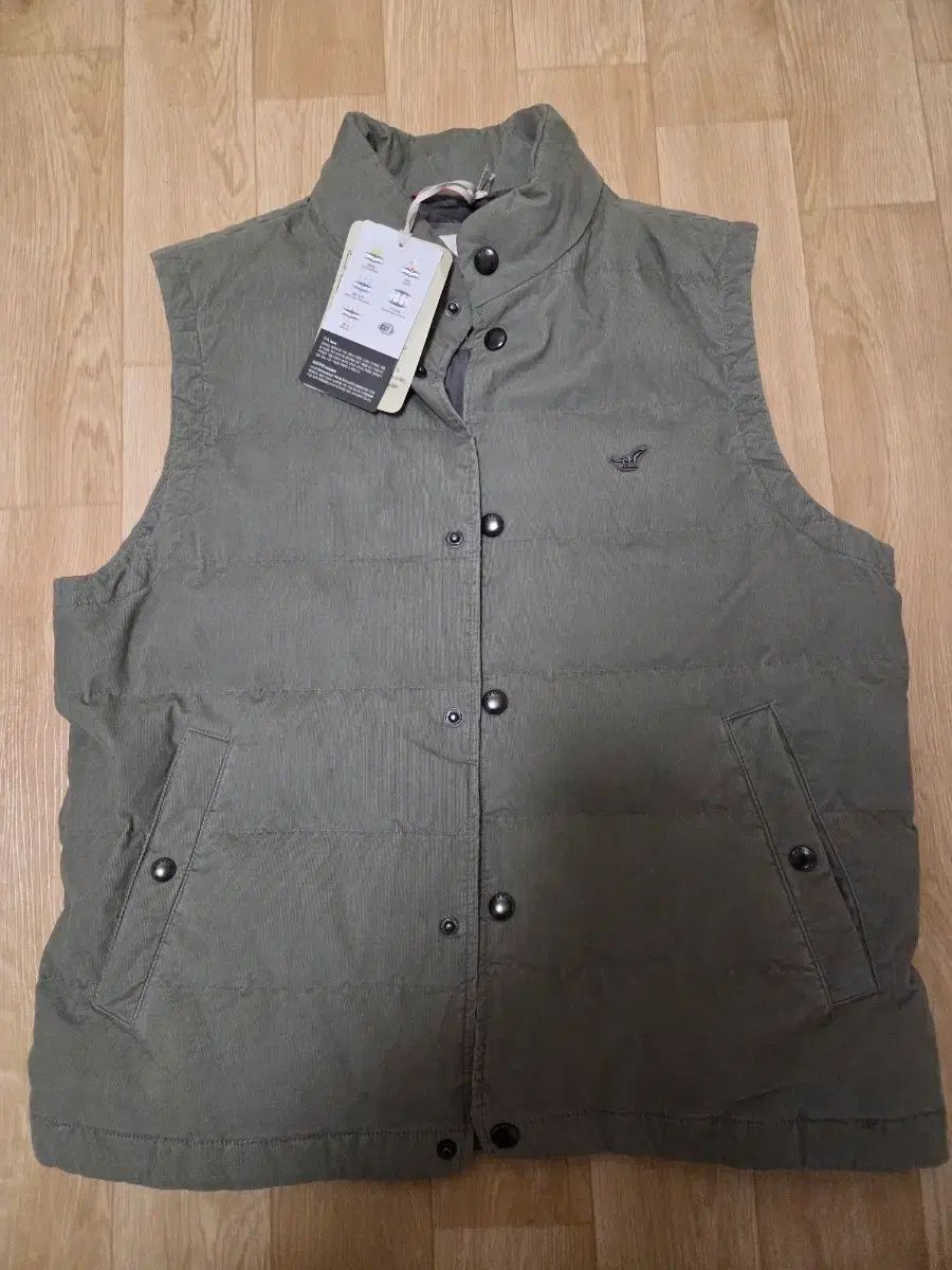 ヘンリーコットンズ ジャガード グース ダウン ベスト カーキ