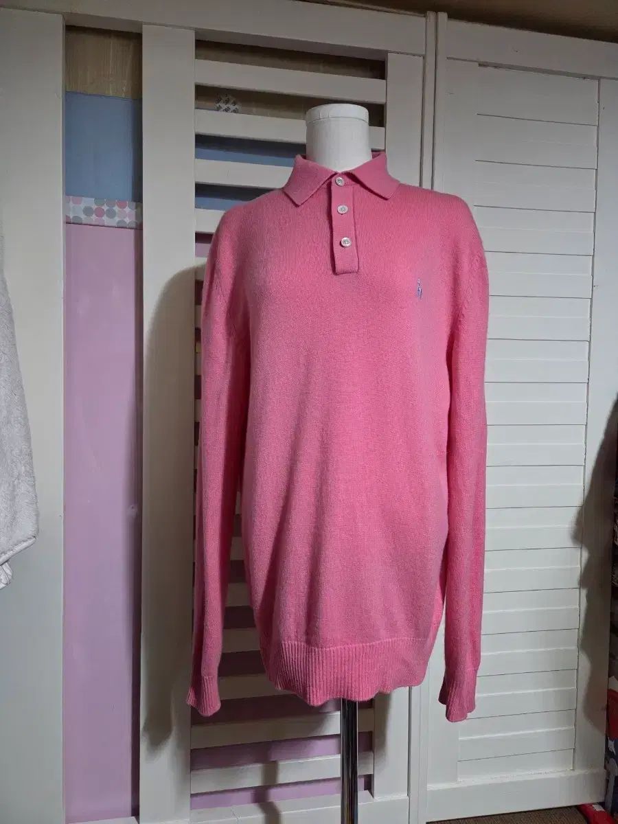 HAZZYS へジス カシミア ピンク カラ ニット メンズ