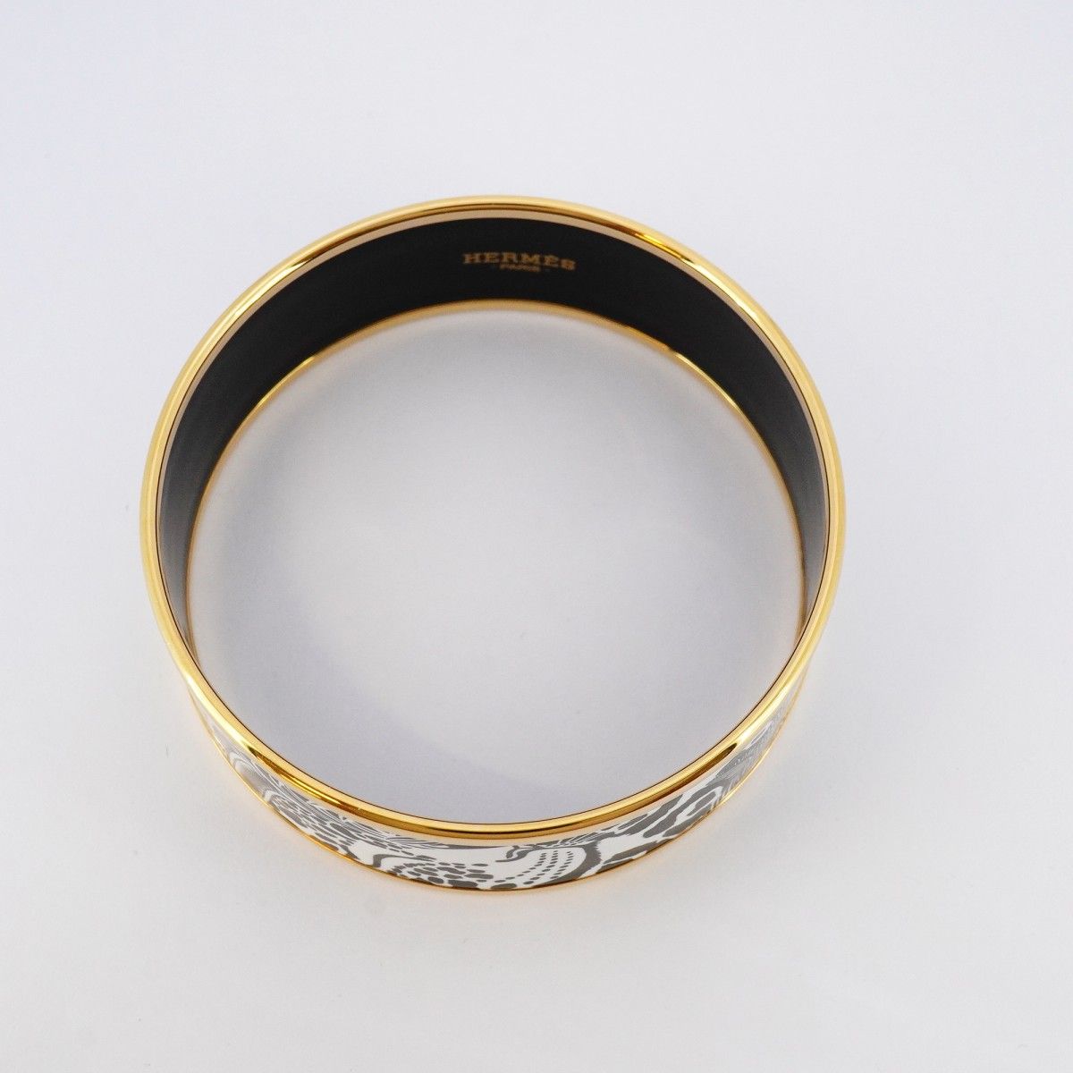 5jpb0668】エルメス バングル エマイユGM GPメッキ 七宝焼き ゴールド
