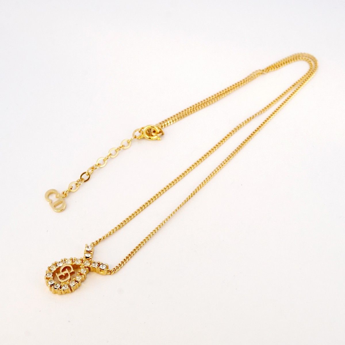 5jpb0683】クリスチャンディオール ネックレス CDロゴ GPメッキ ライン