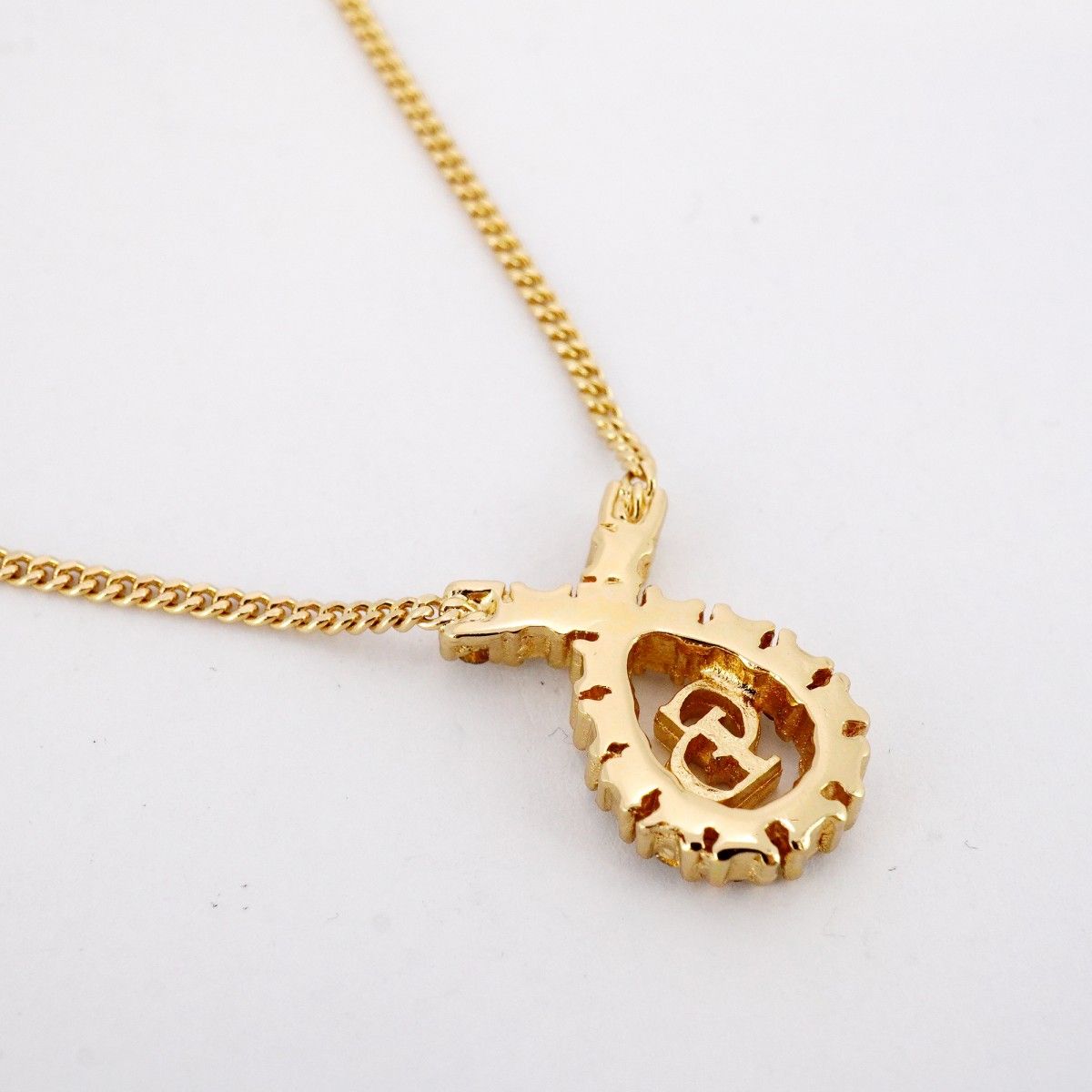 5jpb0683】クリスチャンディオール ネックレス CDロゴ GPメッキ ライン