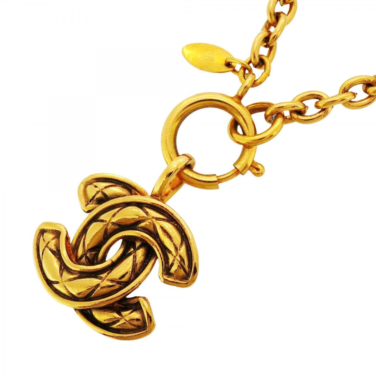 5 jpb 0687 シャネル ネックレス ヴィンテージ ココマーク マトラッセ GPメッキ ゴールド レディース