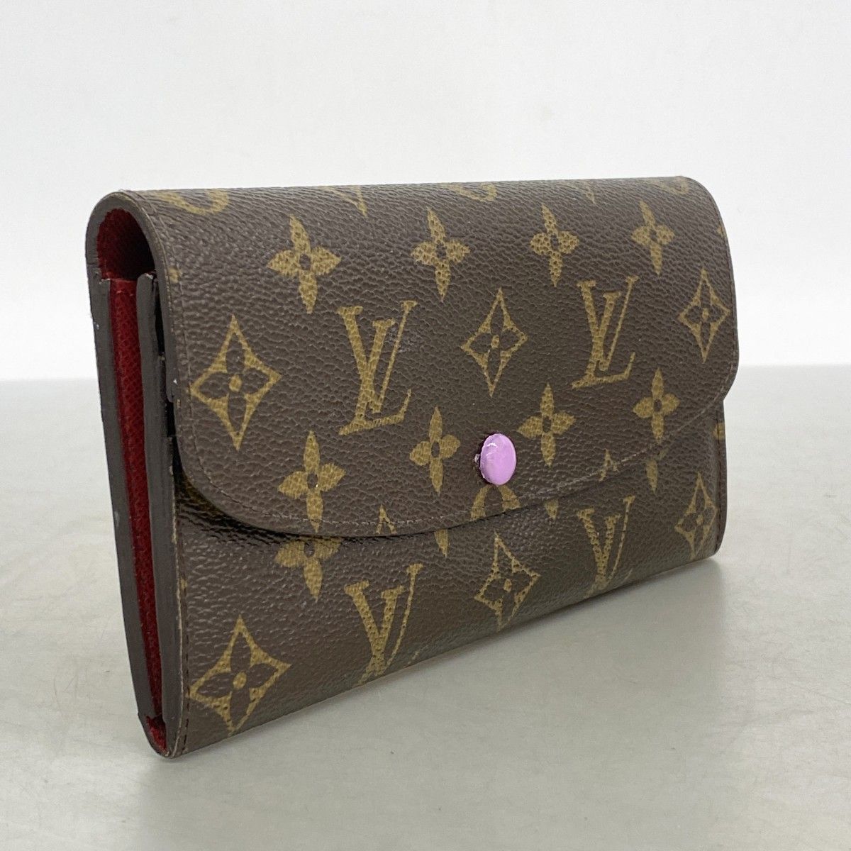 6 ab 0979 ルイヴィトン 長財布 モノグラム ポルトフォイユエミリー M 60136 ブラウン ルージュ レディース