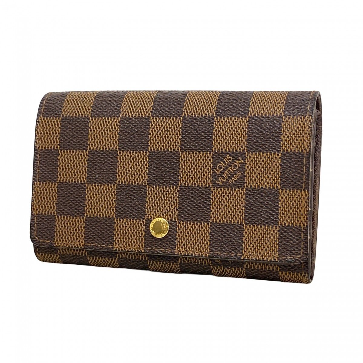 6 ab 1027 ルイヴィトン 財布 ダミエ ポルトモネビエトレゾール N 61730 エベヌ レディース