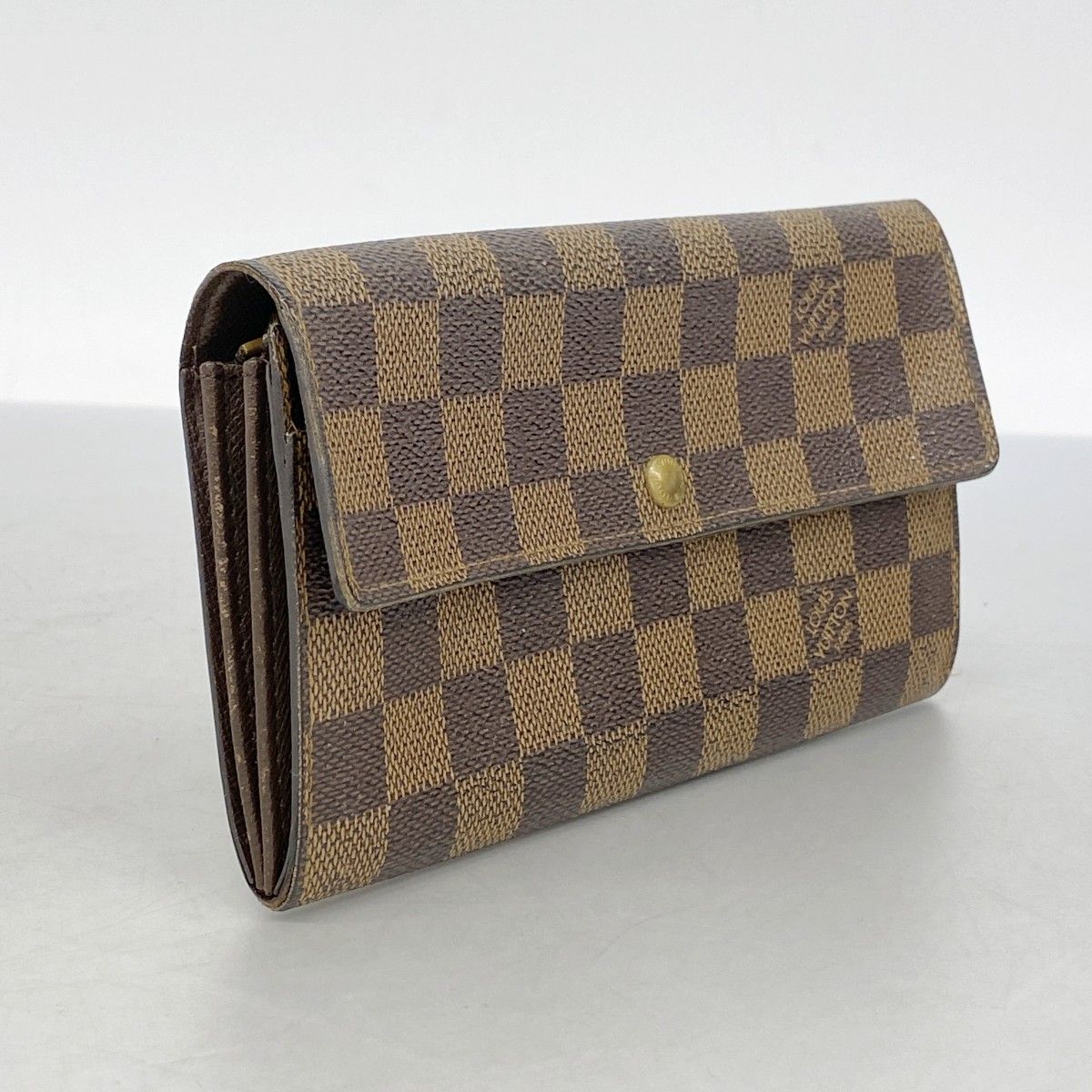 6ab1059】ルイヴィトン 長財布 ダミエ ポシェットポルトモネクレディ