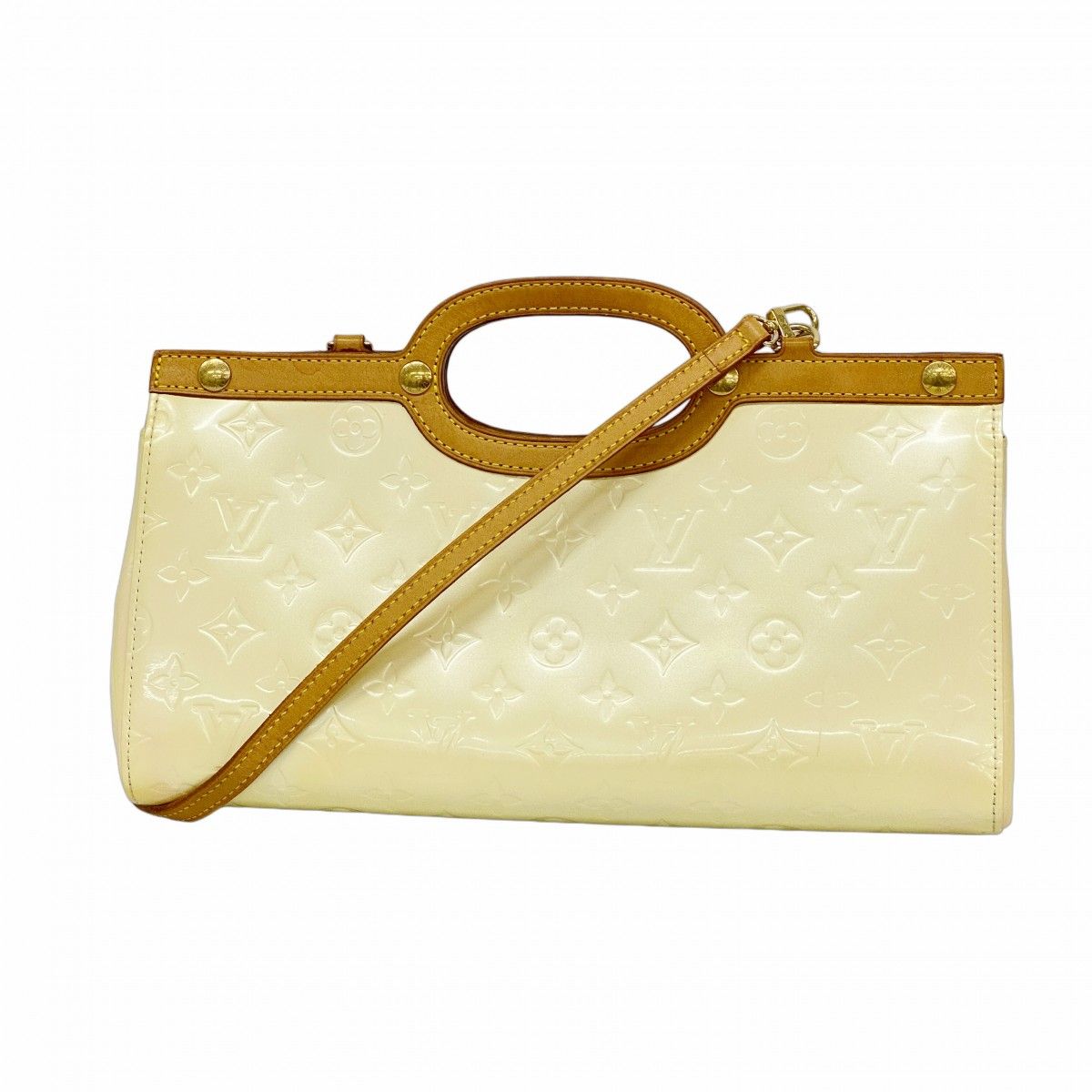 6 ab 1084 ルイヴィトン ハンドバッグ ヴェルニ ロクスバリードライブ M 91374 ペルル 2 wayバッグ レディース