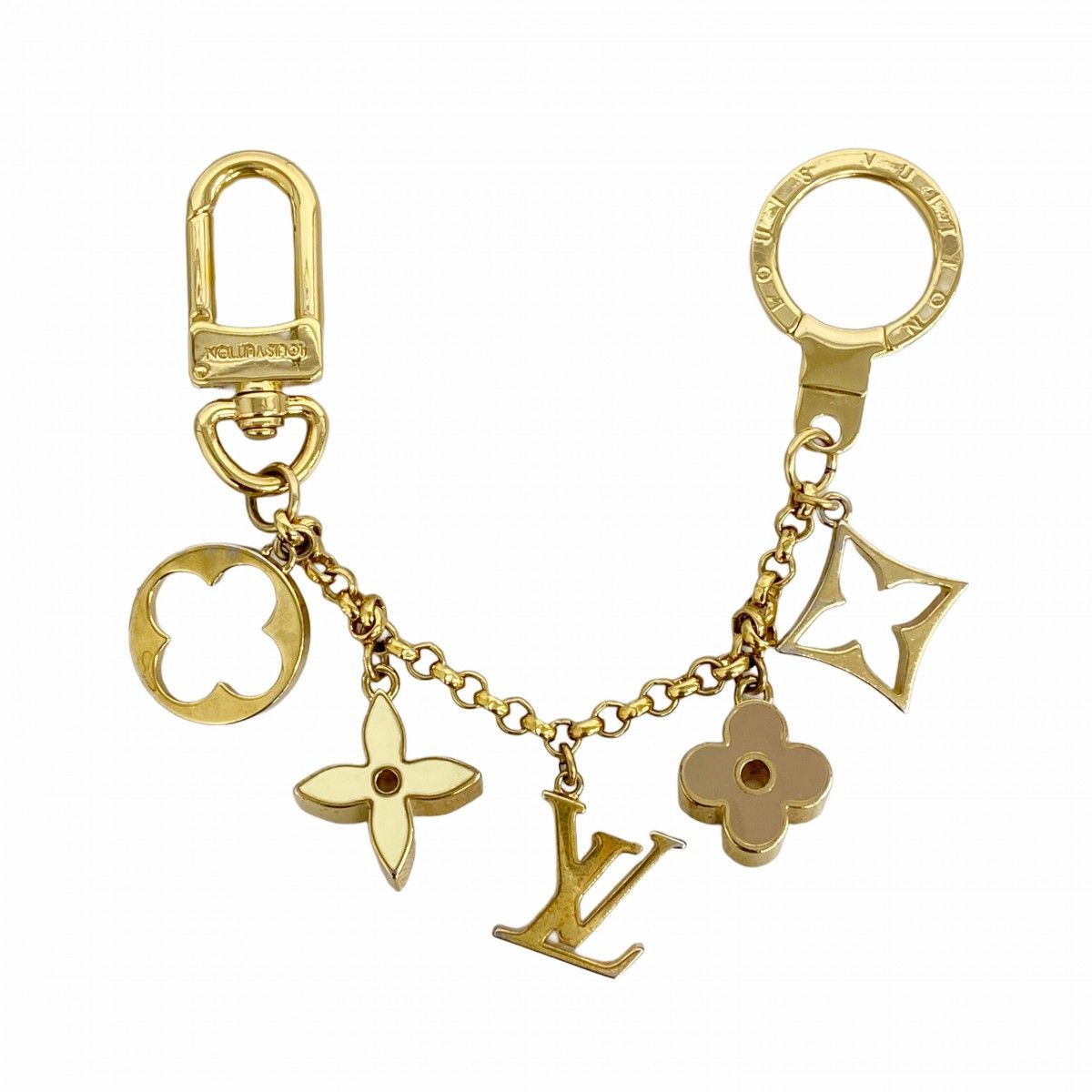 6 ab 1128 ルイヴィトン キーホルダー フルールドゥモノグラム M 65111 ゴールド マルチカラー レディース