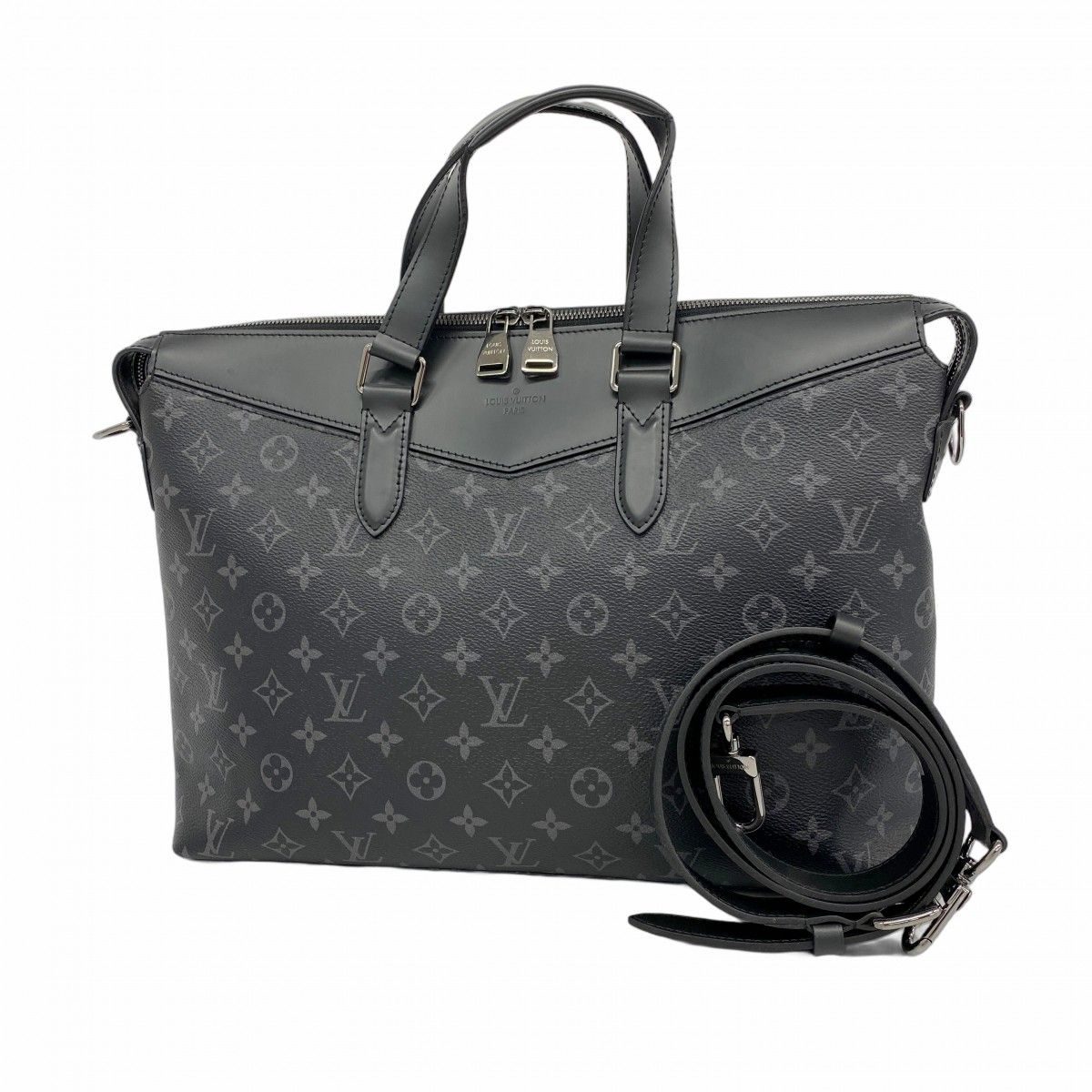 6 ab 1171 ルイヴィトン ブリーフケース モノグラム エクリプス エクスプローラー M 40566 ブラック 2 wayバッグ メンズ