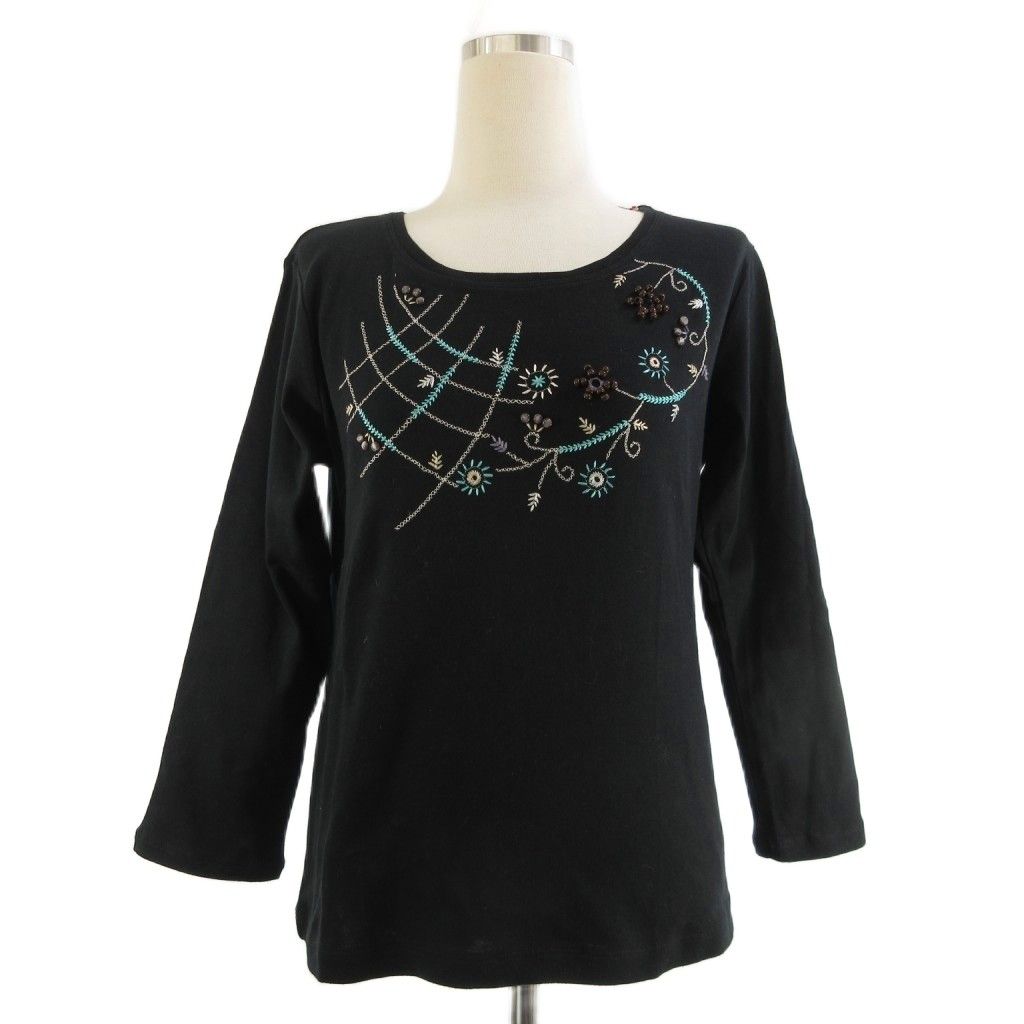 【希少】イッセイミヤケ　Haat エスニックな刺繍がポイントの長袖 希少】イッセイミヤケ Haat エスニックな刺繍がポイントの長袖