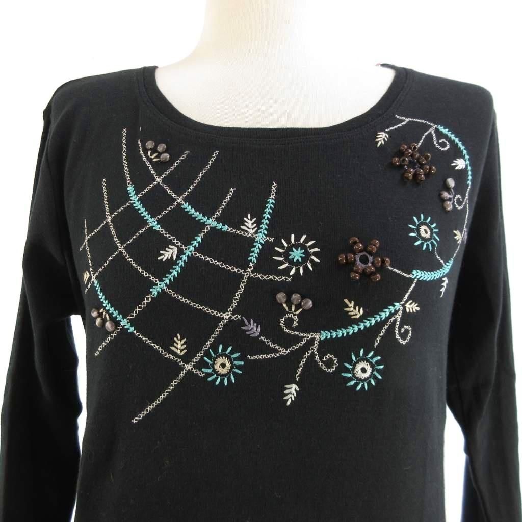 【希少】イッセイミヤケ　Haat エスニックな刺繍がポイントの長袖 希少】イッセイミヤケ Haat エスニックな刺繍がポイントの長袖 希少