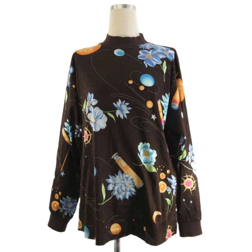 LEONARD SPORT(レオナールスポーツ) クリスマス柄  水玉 ドット 花柄 フラワー 長袖 Tシャツ カットソー ロンT  レディース JPN：44 【中古】【ブランド古着バズストア】 レオナールスポーツ LEONARD SPORT カットソー 長袖 モックネック 花柄