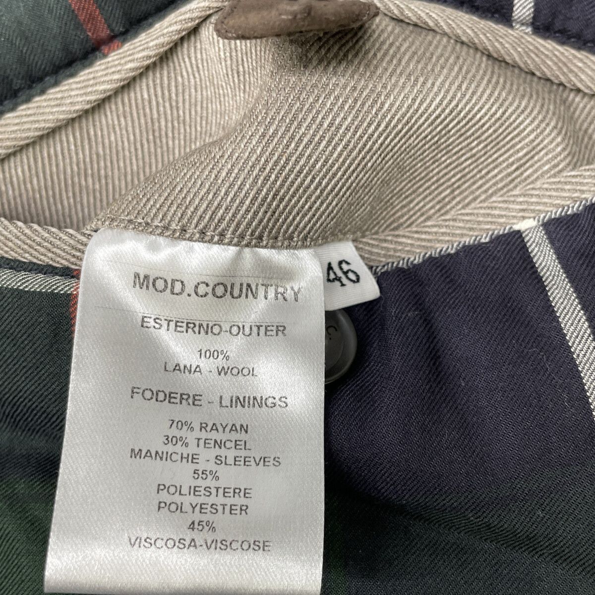 Anglo-Italian アングロイタリアン ﾌﾞﾗｳﾝ ESTERNO ｳｰﾙ ｼﾞｬｹｯﾄ ｺｰﾄ 46